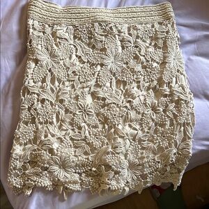 Elegant Cream Lace Skirt